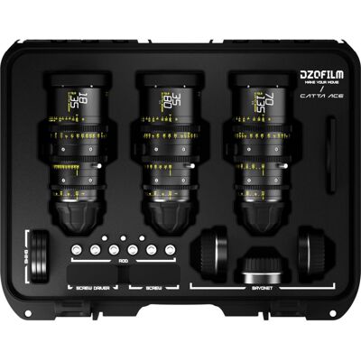 Kit de 3 objectifs Dzofilm noir - Cinéma professionnel - Publicité Kit de 3 objectifs Dzofilm noir - Cinéma professionnel - Publicité