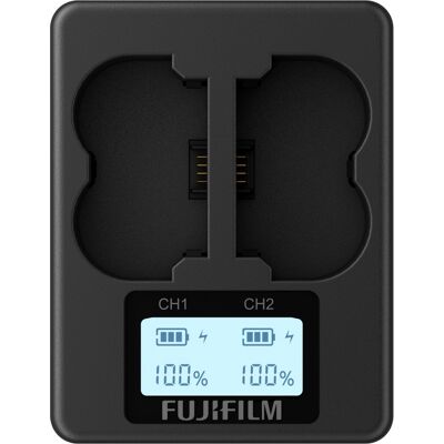Fujifilm Chargeur de batterie double BC-W235 - Publicité Fujifilm Chargeur de batterie double BC-W235 - Publicité