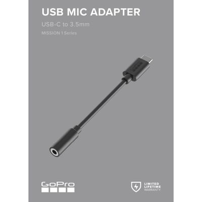 Adaptateur micro USB GoPro USB-C vers 3,5 mm (Mission 1) - Publicité Adaptateur micro USB GoPro USB-C vers 3,5 mm (Mission 1) - Publicité