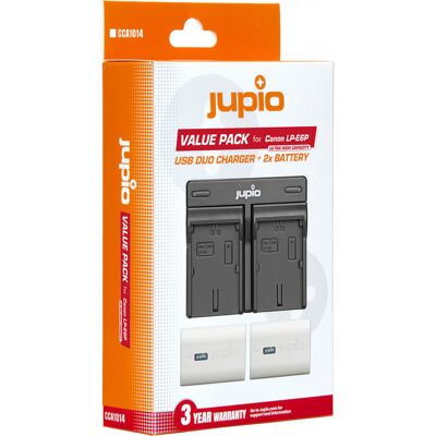 Jupio Value Pack : 2x Battery LP-E6P ULTRA 2600mAh + Dual Charger - Publicité Jupio Value Pack : 2x Battery LP-E6P ULTRA 2600mAh + Dual Charger - Publicité