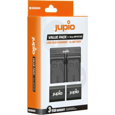 Jupio Value Pack : 2x batterie NP-FZ100 2040mAh + USB Dual Charger - Publicité Jupio Value Pack : 2x batterie NP-FZ100 2040mAh + USB Dual Charger - Publicité