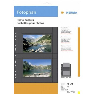 Herma 7786 FOTOPHAN 10x15 QUER 4 photos noir - Publicité Herma 7786 FOTOPHAN 10x15 QUER 4 photos noir - Publicité