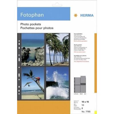 Pochettes transparentes Herma Fotophan 10x15cm hauteur noir 7785 - Publicité Pochettes transparentes Herma Fotophan 10x15cm hauteur noir 7785 - Publicité