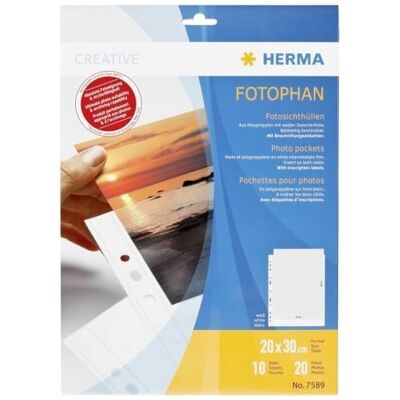 Pochettes transparentes Herma 20x30 cm blanc 7589 - Publicité Pochettes transparentes Herma 20x30 cm blanc 7589 - Publicité