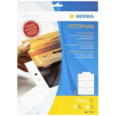 Pochettes transparentes Herma 9x13cm paysage blanc 7584 - Publicité Pochettes transparentes Herma 9x13cm paysage blanc 7584 - Publicité