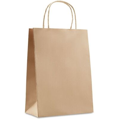 Sac cadeau moyen personnalisable en papier 150 g/m2 PAPER MEDIUM beige - Publicité Sac cadeau moyen personnalisable en papier 150 g/m2 PAPER MEDIUM beige - Publicité