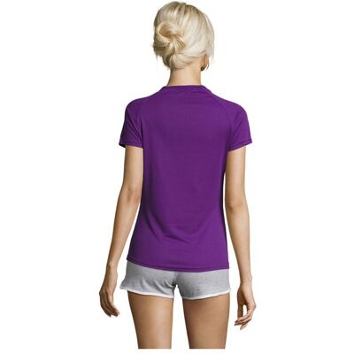 T-shirt personnalisé femme sportif 140g Sporty Women Violet Fonce - Publicité T-shirt personnalisé femme sportif 140g Sporty Women Violet Fonce - Publicité