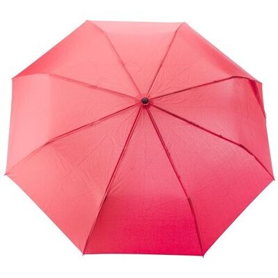 Parapluie pliable en rPET - Teodora bambou pongée métal rouge - Publicité Parapluie pliable en rPET - Teodora bambou pongée métal rouge - Publicité