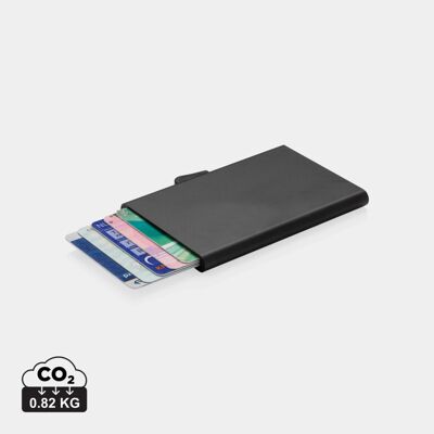 Porte-cartes aluminium C-Secure RFID personnalisable noir - Publicité Porte-cartes aluminium C-Secure RFID personnalisable noir - Publicité