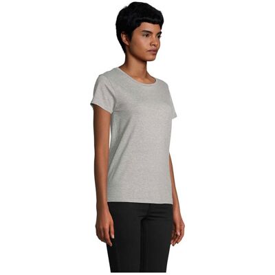 T-shirt personnalisé coton bio femme PIONEER WOMEN Gris Chiné - Publicité T-shirt personnalisé coton bio femme PIONEER WOMEN Gris Chiné - Publicité