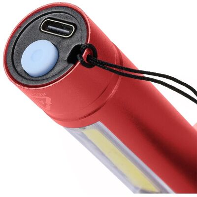Lampe de poche COB en aluminium recyclé Sami rouge - Publicité Lampe de poche COB en aluminium recyclé Sami rouge - Publicité