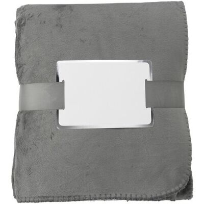 Couverture publicitaire polaire polyester gris - Publicité Couverture publicitaire polaire polyester gris - Publicité