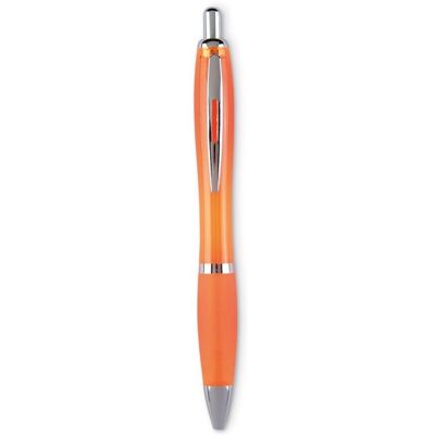 Stylo à bille publicitaire RIOCOLOUR Orange Transparent - Publicité Stylo à bille publicitaire RIOCOLOUR Orange Transparent - Publicité