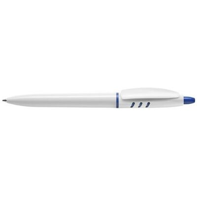 Stylo bille personnalisable nickel plastique ABS blanc bleu clair - Publicité Stylo bille personnalisable nickel plastique ABS blanc bleu clair - Publicité