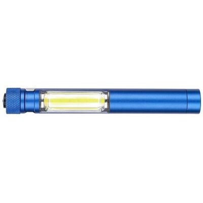 Lampe torche personnalisée LED COB aluminium métal aluminium bleu cobalt - Publicité Lampe torche personnalisée LED COB aluminium métal aluminium bleu cobalt - Publicité