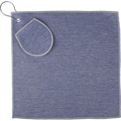 Serviette de golf personnalisée avec pochette Idris bleu cobalt - Publicité Serviette de golf personnalisée avec pochette Idris bleu cobalt - Publicité