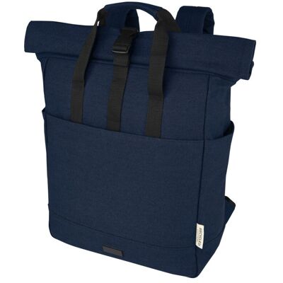 Sac à dos ordinateur 15 L en toile recyclée personnalisé Joey Marine - Publicité Sac à dos ordinateur 15 L en toile recyclée personnalisé Joey Marine - Publicité