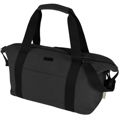 Sac de sport 25 L en toile recyclée personnalisable Joey noir - Publicité Sac de sport 25 L en toile recyclée personnalisable Joey noir - Publicité