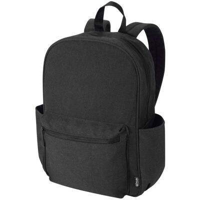 Sac à dos personnalisable en toile recyclée 16 L Recanvas noir - Publicité Sac à dos personnalisable en toile recyclée 16 L Recanvas noir - Publicité