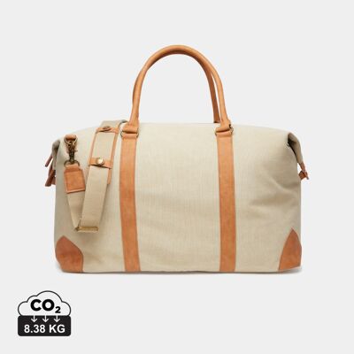 Sac duffle Vinga Bosler 40 litres toile recyclée RCS personnalisable beige - Publicité Sac duffle Vinga Bosler 40 litres toile recyclée RCS personnalisable beige - Publicité