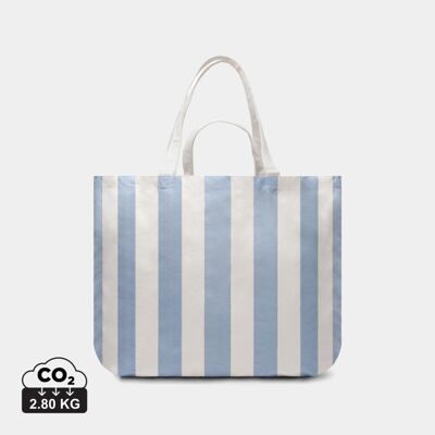 Sac de plage rayé Vinga Lagoa toile recyclée GRS personnalisable bleu clair - Publicité Sac de plage rayé Vinga Lagoa toile recyclée GRS personnalisable bleu clair - Publicité