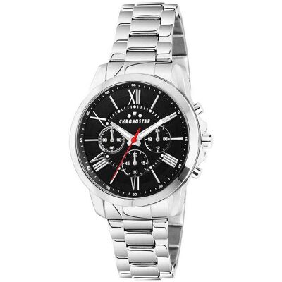 Montre Homme Chronostar Sporty En Acier Gris Et Métal Gris Homme - Publicité Montre Homme Chronostar Sporty En Acier Gris Et Métal Gris Homme - Publicité