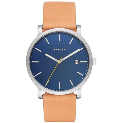Montre Homme Skagen En Cuir Marron Etanche Homme - Publicité Montre Homme Skagen En Cuir Marron Etanche Homme - Publicité
