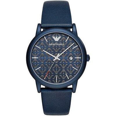 Montre Homme Emporio Armani En Cuir Bleu Homme - Publicité Montre Homme Emporio Armani En Cuir Bleu Homme - Publicité