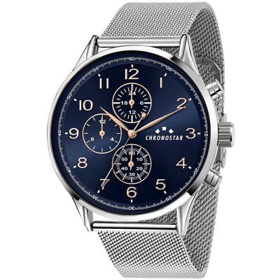 Montre Homme Chronostar Dandy En Métal Gris Homme - Publicité Montre Homme Chronostar Dandy En Métal Gris Homme - Publicité