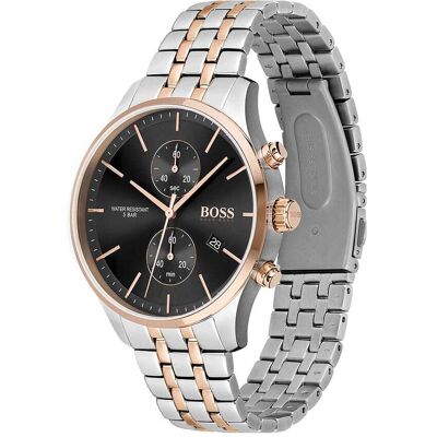 Montre Homme Boss Black Business En Acier Bicolore Homme - Publicité Montre Homme Boss Black Business En Acier Bicolore Homme - Publicité