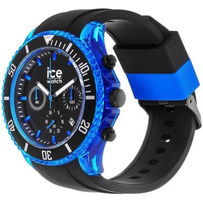 Montre Homme Ice-Watch Ice Chrono En Silicone Noir Homme - Publicité Montre Homme Ice-Watch Ice Chrono En Silicone Noir Homme - Publicité