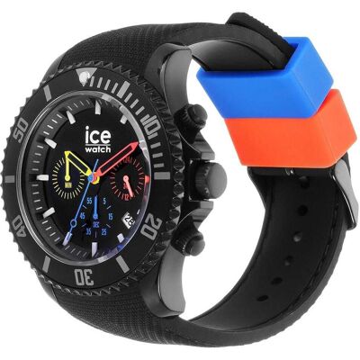 Montre Homme Ice-Watch Ice Chrono En Silicone Noir Homme - Publicité Montre Homme Ice-Watch Ice Chrono En Silicone Noir Homme - Publicité