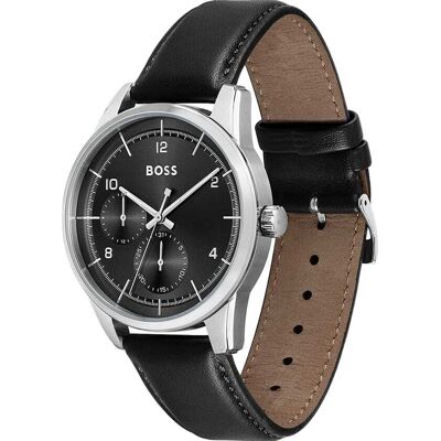Montre Homme Boss Black Sport Lux En Cuir Noir Homme - Publicité Montre Homme Boss Black Sport Lux En Cuir Noir Homme - Publicité