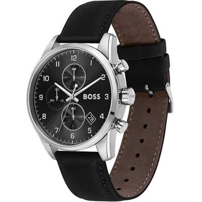 Montre Homme Boss Black En Cuir Véritable De Veau Noir Etanche Homme - Publicité Montre Homme Boss Black En Cuir Véritable De Veau Noir Etanche Homme - Publicité