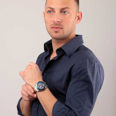 Montre Homme Sector En Acier Bicolore Etanche Homme - Publicité Montre Homme Sector En Acier Bicolore Etanche Homme - Publicité