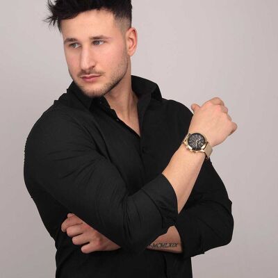 Montre Homme Sector En Métal Jaune Homme - Publicité Montre Homme Sector En Métal Jaune Homme - Publicité
