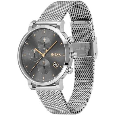 Montre Homme Boss Black En Acier Gris Etanche Homme - Publicité Montre Homme Boss Black En Acier Gris Etanche Homme - Publicité