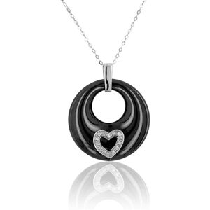 Collier Cleor En Or 375/1000, Céramique Noire Et Diamant Femme - Publicité Collier Cleor En Or 375/1000, Céramique Noire Et Diamant Femme - Publicité