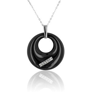 Collier Cleor En Or 375/1000, Céramique Noire Et Diamant Femme - Publicité Collier Cleor En Or 375/1000, Céramique Noire Et Diamant Femme - Publicité