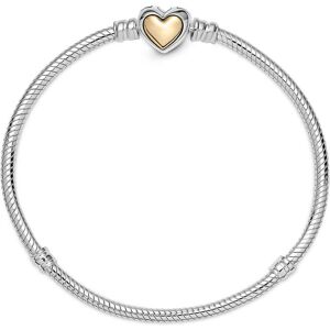 Bracelet Pandora Maille Serpent Fermoir Cœur Doré Arrondi Bicolore Femme - Publicité Bracelet Pandora Maille Serpent Fermoir Cœur Doré Arrondi Bicolore Femme - Publicité