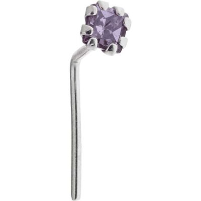 Piercing Cleor En Or 375/1000 Blanc Et Oxyde Violet - Publicité Piercing Cleor En Or 375/1000 Blanc Et Oxyde Violet - Publicité
