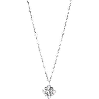 Collier Fossil En Acier Gris Et Cristal Femme - Publicité Collier Fossil En Acier Gris Et Cristal Femme - Publicité
