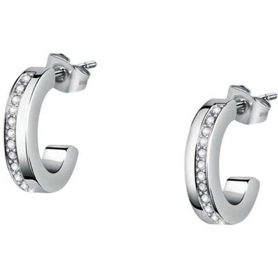 Créoles Morellato En Acier Blanc Et Cristal Femme - Publicité Créoles Morellato En Acier Blanc Et Cristal Femme - Publicité