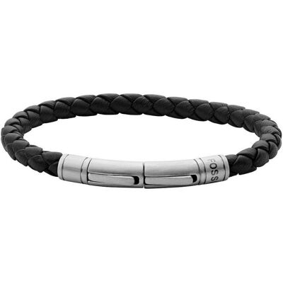 Bracelet Fossil En Acier Et Cuir Noir Homme - Publicité Bracelet Fossil En Acier Et Cuir Noir Homme - Publicité