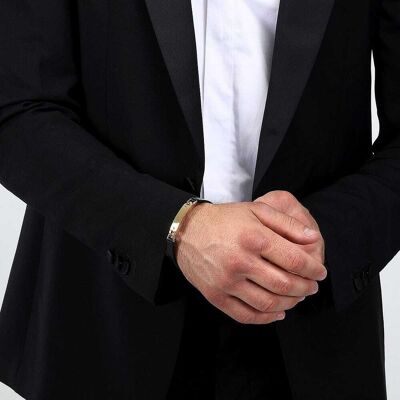 Bracelet Morellato En Acier Jaune Et Cuir Noir Homme - Publicité Bracelet Morellato En Acier Jaune Et Cuir Noir Homme - Publicité