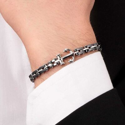 Bracelet Morellato En Acier Gris Et Céramique Noire Homme - Publicité Bracelet Morellato En Acier Gris Et Céramique Noire Homme - Publicité