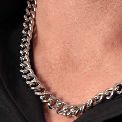 Collier Homme Sector En Acier Gris Homme - Publicité Collier Homme Sector En Acier Gris Homme - Publicité