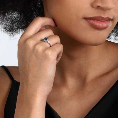Bague Cleor En Or 375/1000 Blanc Et Topaze (Taille: 59) Femme - Publicité Bague Cleor En Or 375/1000 Blanc Et Topaze (Taille: 59) Femme - Publicité