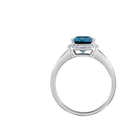 Bague Cleor En Or 375/1000 Blanc Et Topaze (Taille: 54) Femme - Publicité Bague Cleor En Or 375/1000 Blanc Et Topaze (Taille: 54) Femme - Publicité