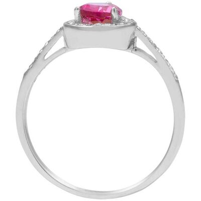 Bague Cleor En Or 375/1000 Blanc Et Topaze Rose (Taille: 54) Femme - Publicité Bague Cleor En Or 375/1000 Blanc Et Topaze Rose (Taille: 54) Femme - Publicité